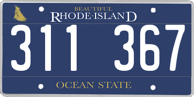 RI license plate 311367