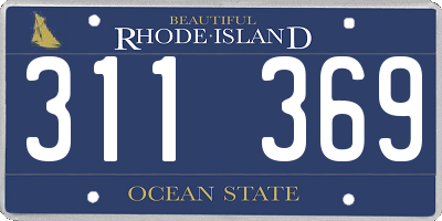 RI license plate 311369