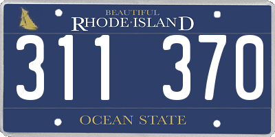 RI license plate 311370