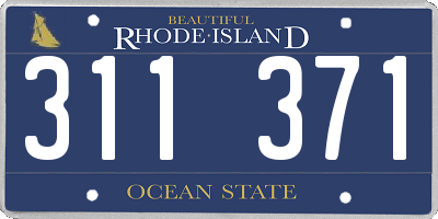 RI license plate 311371