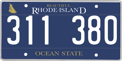 RI license plate 311380