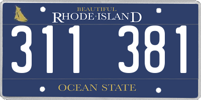 RI license plate 311381