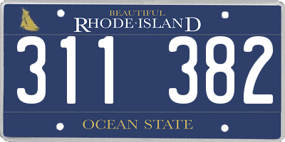 RI license plate 311382