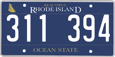 RI license plate 311394