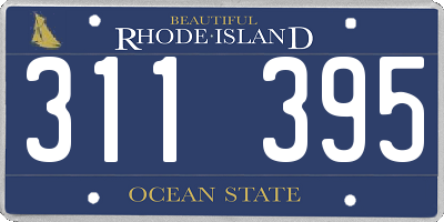 RI license plate 311395