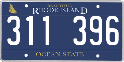 RI license plate 311396