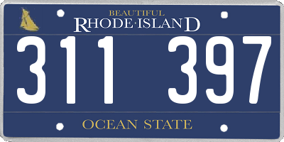 RI license plate 311397