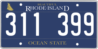 RI license plate 311399