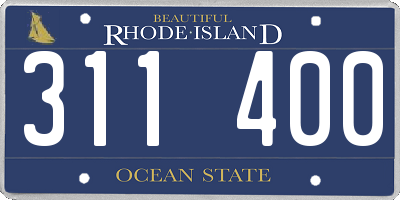 RI license plate 311400