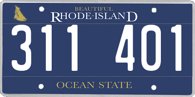 RI license plate 311401