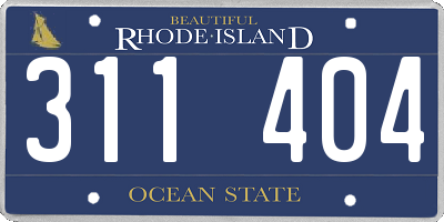 RI license plate 311404