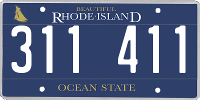 RI license plate 311411