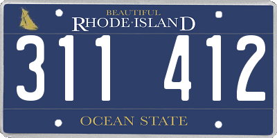 RI license plate 311412