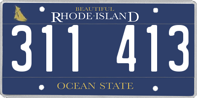 RI license plate 311413