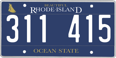 RI license plate 311415