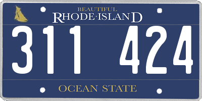 RI license plate 311424
