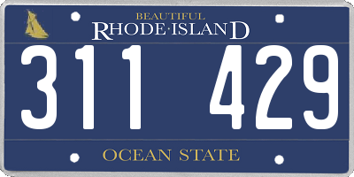 RI license plate 311429
