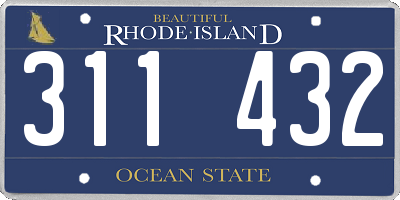 RI license plate 311432