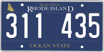 RI license plate 311435