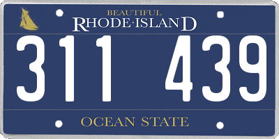 RI license plate 311439