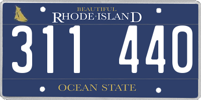 RI license plate 311440