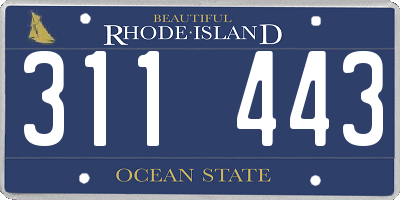 RI license plate 311443