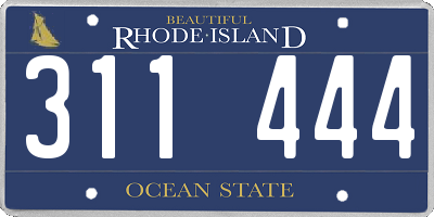 RI license plate 311444