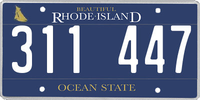 RI license plate 311447