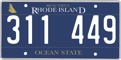 RI license plate 311449
