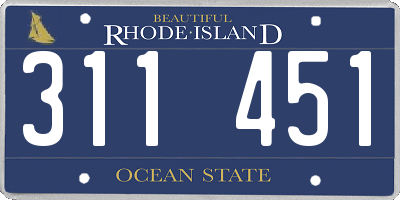 RI license plate 311451