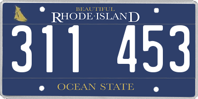 RI license plate 311453