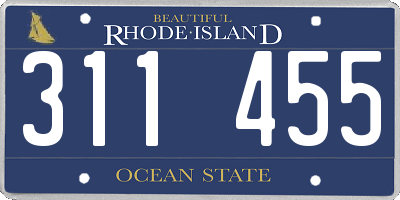 RI license plate 311455