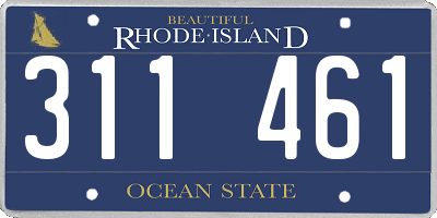 RI license plate 311461