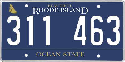 RI license plate 311463