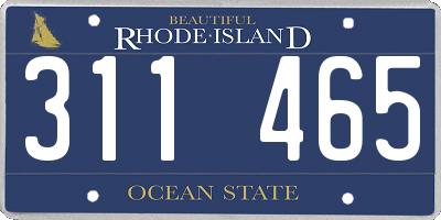 RI license plate 311465