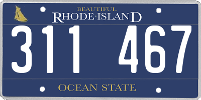RI license plate 311467