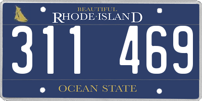 RI license plate 311469