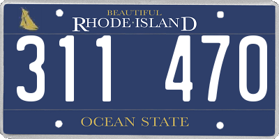RI license plate 311470
