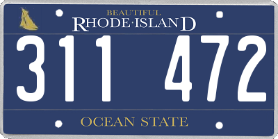 RI license plate 311472