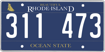 RI license plate 311473