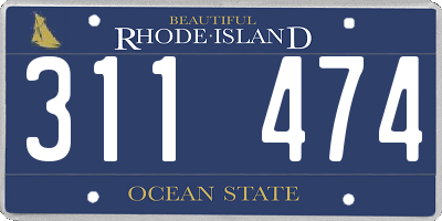 RI license plate 311474