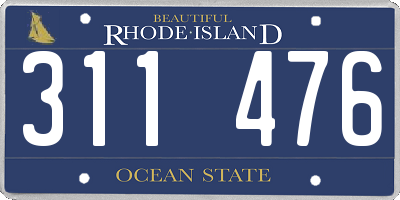 RI license plate 311476