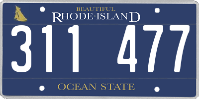 RI license plate 311477