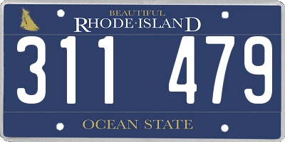 RI license plate 311479