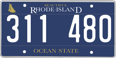RI license plate 311480