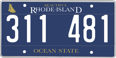 RI license plate 311481