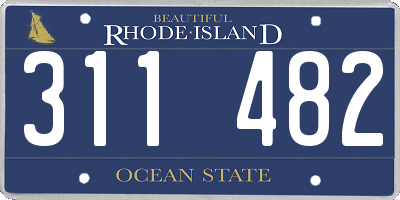 RI license plate 311482