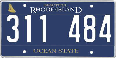RI license plate 311484