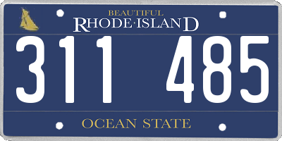 RI license plate 311485