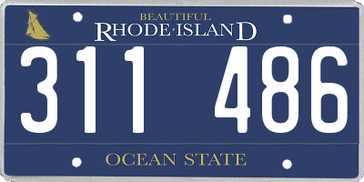 RI license plate 311486